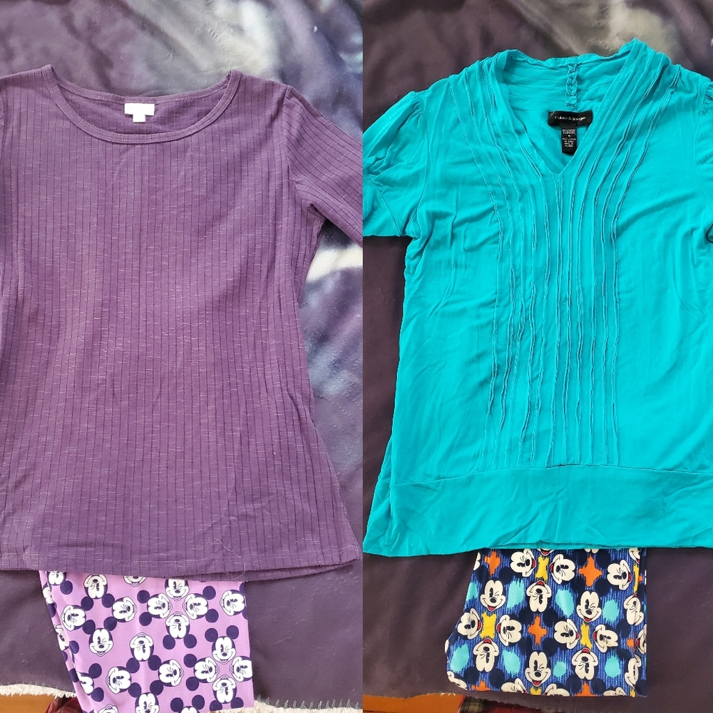 *SOLD* Lularoe Disney Mickey Mouse OS Leggings With Shirts